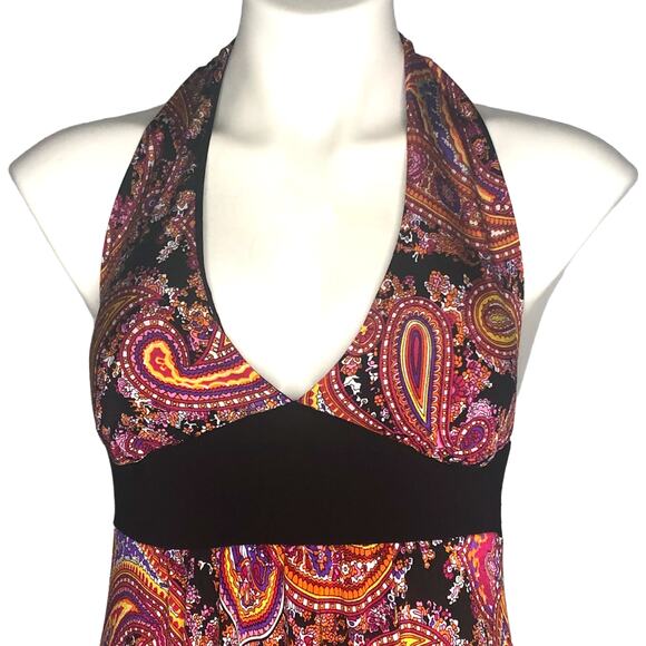 Wet Seal Paisley Halter Maxi Dress - Size Small - Picture 3 of 9